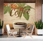 Coffee Bar MURAL WALLPAPER, Available in Various Paper Texture, Code C124. 105 CM WIDE ROLL PANELS. - Image 2