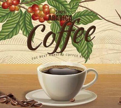Coffee Bar MURAL WALLPAPER, Available in Various Paper Texture, Code C124. 105 CM WIDE ROLL PANELS.
