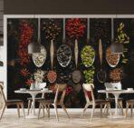 Coffee Bar MURAL WALLPAPER, Available in Various Paper Texture, Code C125. 105 CM WIDE ROLL PANELS. - Image 2