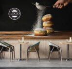 Coffee Bar & Bakery, VINYL FABRIC TEXTILE Wall Mural in Different Texture, Code C127. It is produced as ONE PIECE WITHOUT JOINT. - Image 2