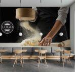 Coffee Bar & Bakery MURAL WALLPAPER, Available in Various Paper Texture, Code C130. 105 CM WIDE ROLL PANELS. - Image 2