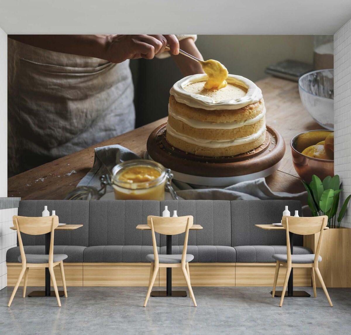 Coffee Bar & Bakery MURAL WALLPAPER, Available in Various Paper Texture, Code C135. 105 CM WIDE ROLL PANELS. - Image 2
