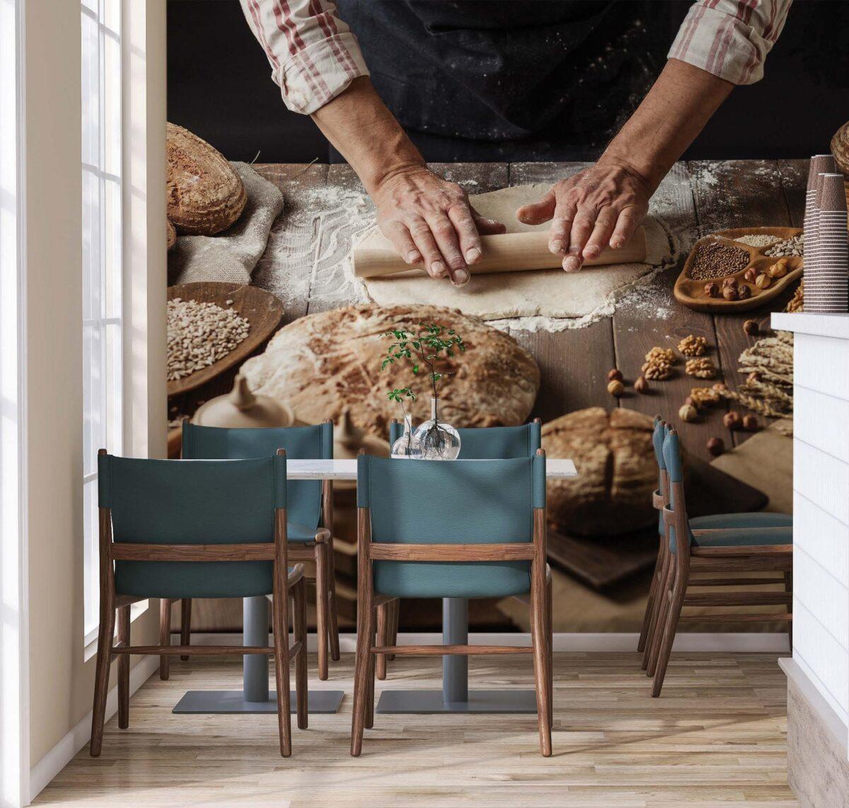 Coffee Bar & Bakery MURAL WALLPAPER, Available in Various Paper Texture, Code C136. 105 CM WIDE ROLL PANELS. - Image 2