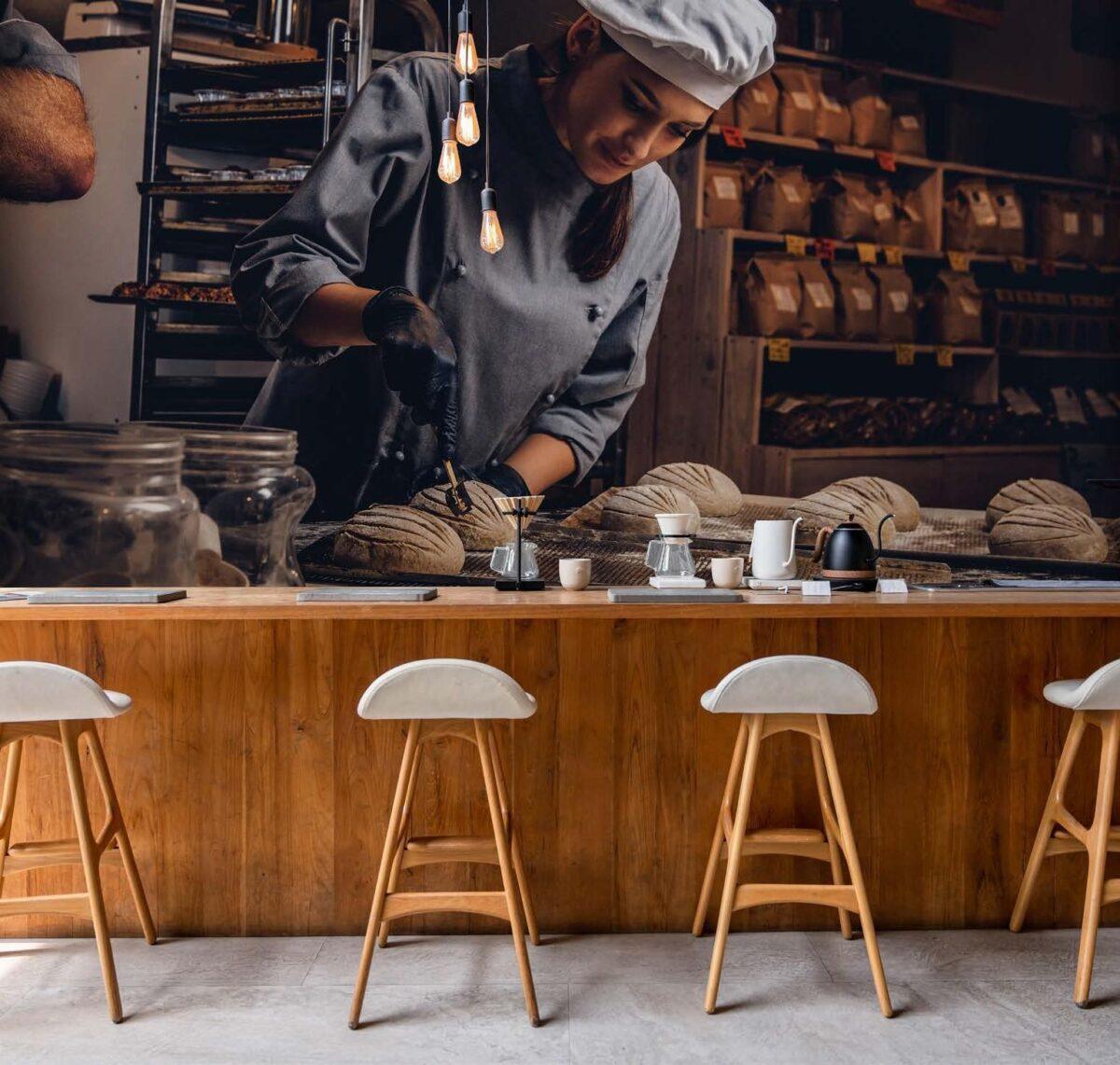 Coffee Bar & Bakery MURAL WALLPAPER, Available in Various Paper Texture, Code C139. 105 CM WIDE ROLL PANELS. - Image 2