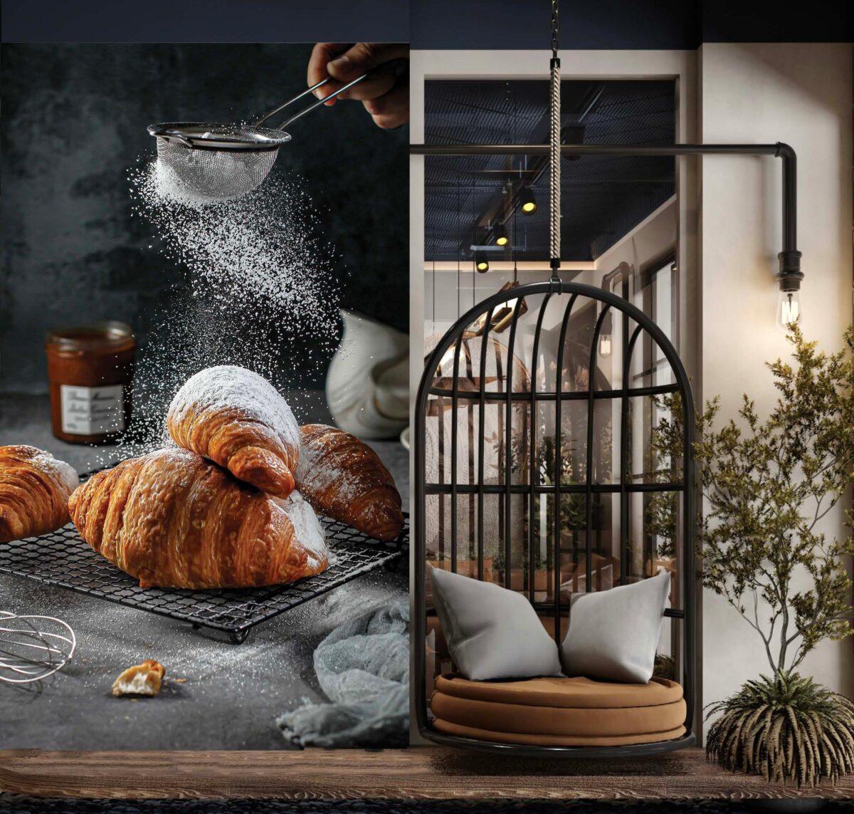 Bakery, VINYL FABRIC TEXTILE Wall Mural in Different Texture, Code C140. It is produced as ONE PIECE WITHOUT JOINT. - Image 2