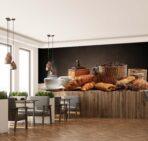 Coffee Bar & Bakery MURAL WALLPAPER, Available in Various Paper Texture, Code C141. 105 CM WIDE ROLL PANELS. - Image 2