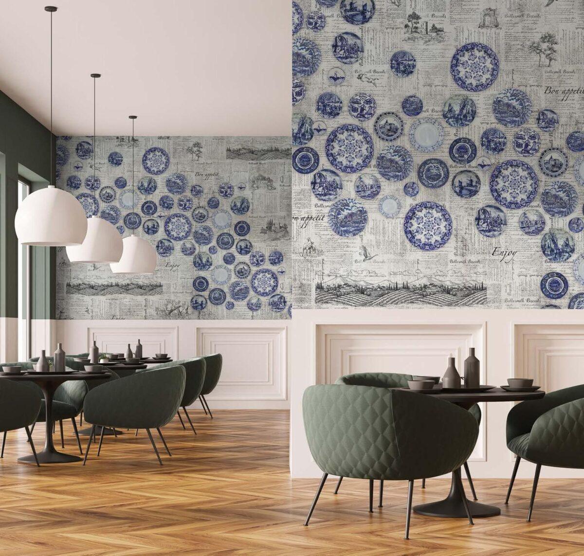 Coffee Bar MURAL WALLPAPER, Available in Various Paper Texture, Code C142. 105 CM WIDE ROLL PANELS. - Image 2