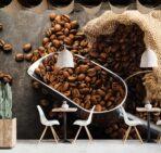 Coffee Bar MURAL WALLPAPER, Available in Various Paper Texture, Code C143. 105 CM WIDE ROLL PANELS. - Image 2