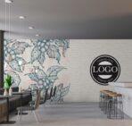 Coffee Bar MURAL WALLPAPER, Available in Various Paper Texture, Code C144. 105 CM WIDE ROLL PANELS. - Image 2