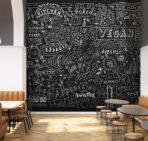 Coffee Bar, VINYL FABRIC TEXTILE Wall Mural in Different Texture, Code C147. It is produced as ONE PIECE WITHOUT JOINT. - Image 2