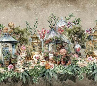 Coffee Bar, VINYL FABRIC TEXTILE Wall Mural in Different Texture, Code C148. It is produced as ONE PIECE WITHOUT JOINT.