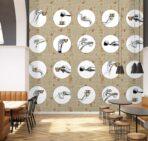 Coffee Bar MURAL WALLPAPER, Available in Various Paper Texture, Code C152. 105 CM WIDE ROLL PANELS. - Image 2