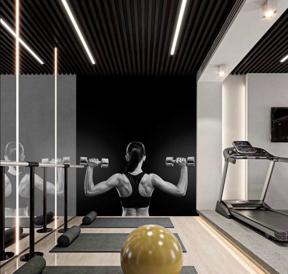 Fitness Center MURAL WALLPAPER, Available in Various Paper Texture, Code G105. 105 CM WIDE ROLL PANELS. - Image 2