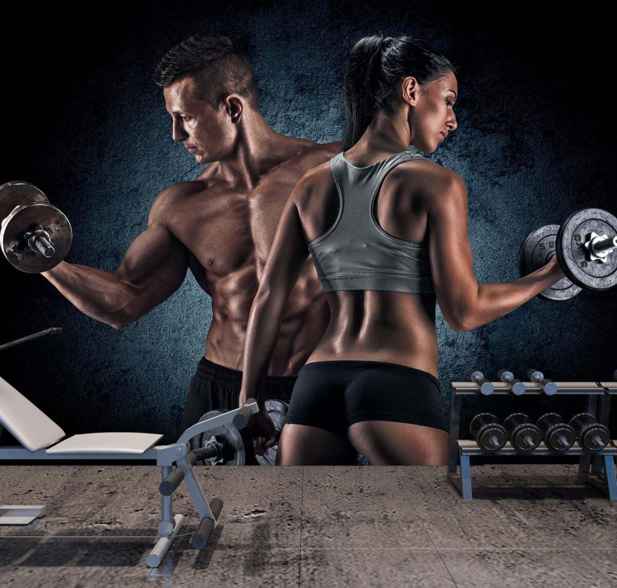 Fitness Center MURAL WALLPAPER, Available in Various Paper Texture, Code G106. 105 CM WIDE ROLL PANELS. - Image 2