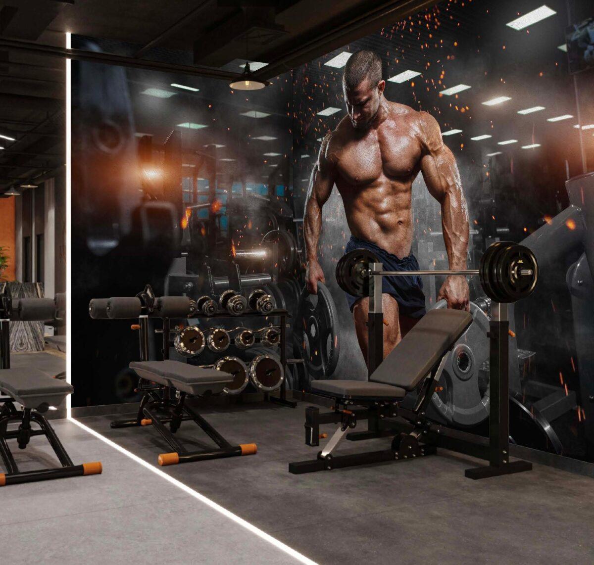 Fitness Center MURAL WALLPAPER, Available in Various Paper Texture, Code G108. 105 CM WIDE ROLL PANELS. - Image 2