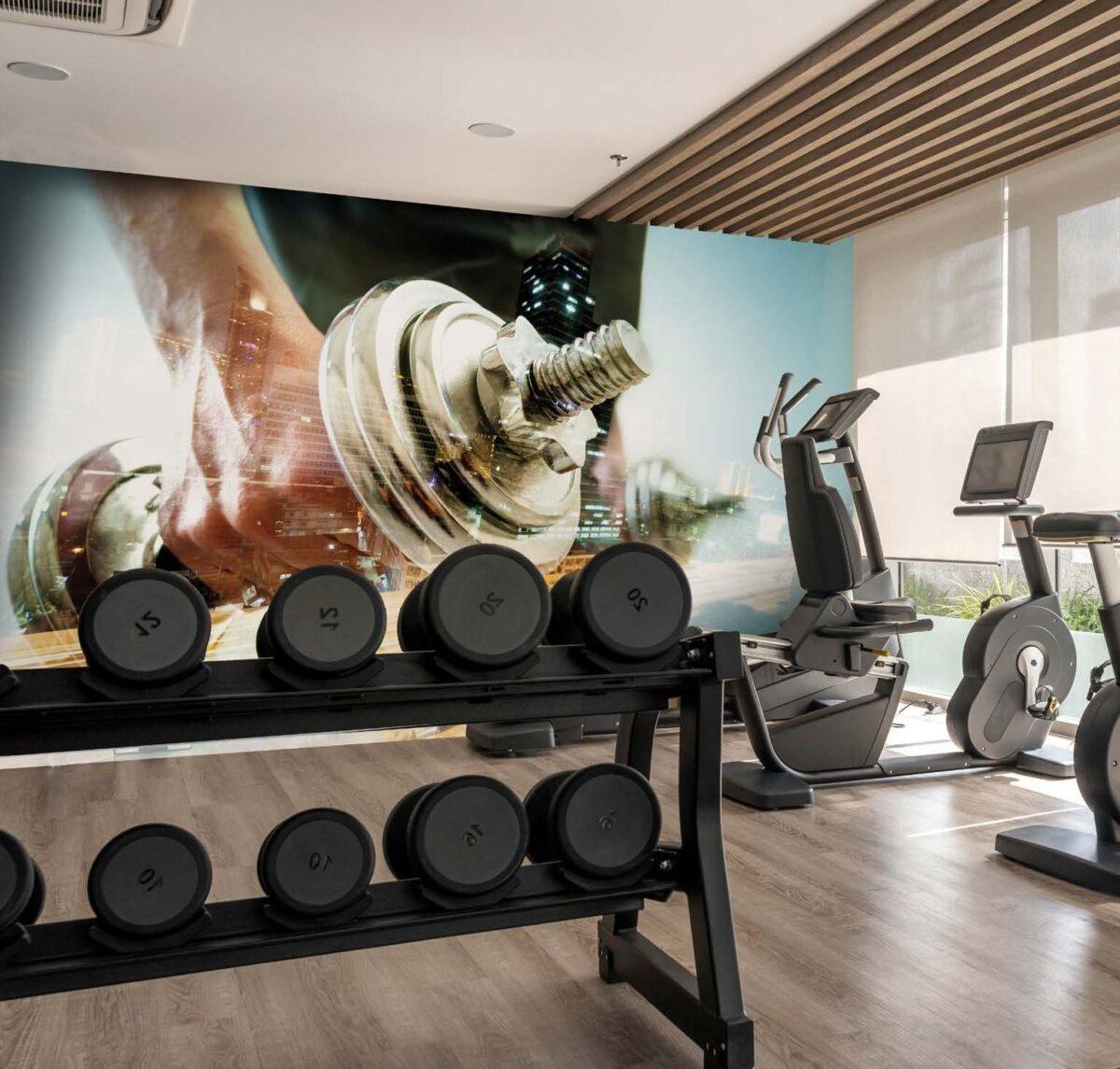 Fitness Center MURAL WALLPAPER, Available in Various Paper Texture, Code G110. 105 CM WIDE ROLL PANELS. - Image 2