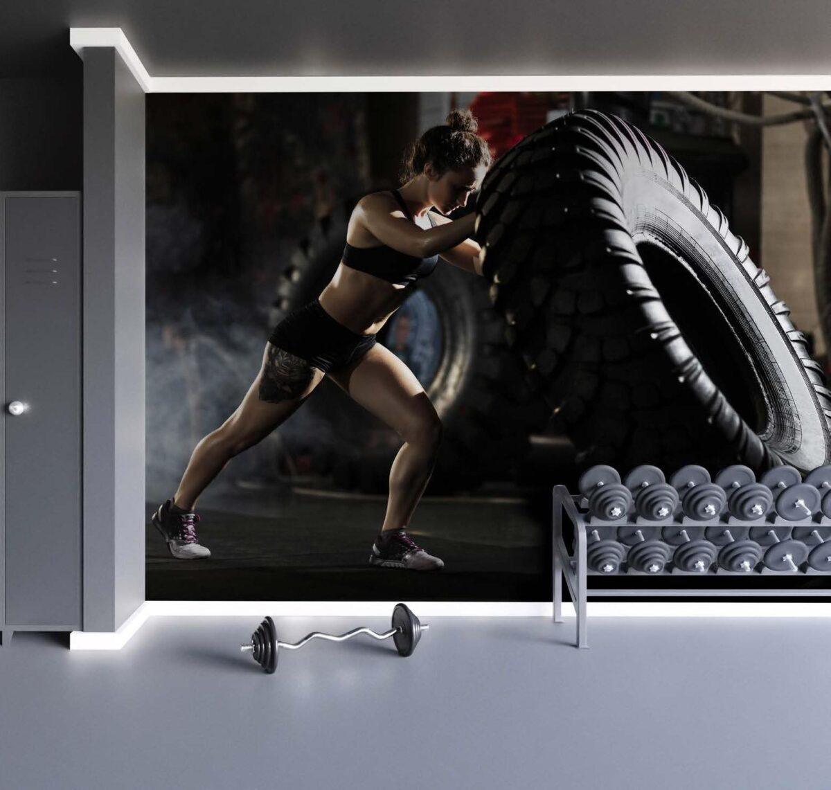 Fitness Center MURAL WALLPAPER, Available in Various Paper Texture, Code G111. 105 CM WIDE ROLL PANELS. - Image 2