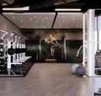 Fitness Center, VINYL FABRIC TEXTILE Wall Mural in Different Texture, Code G112. It is produced as ONE PIECE WITHOUT JOINT. - Image 2