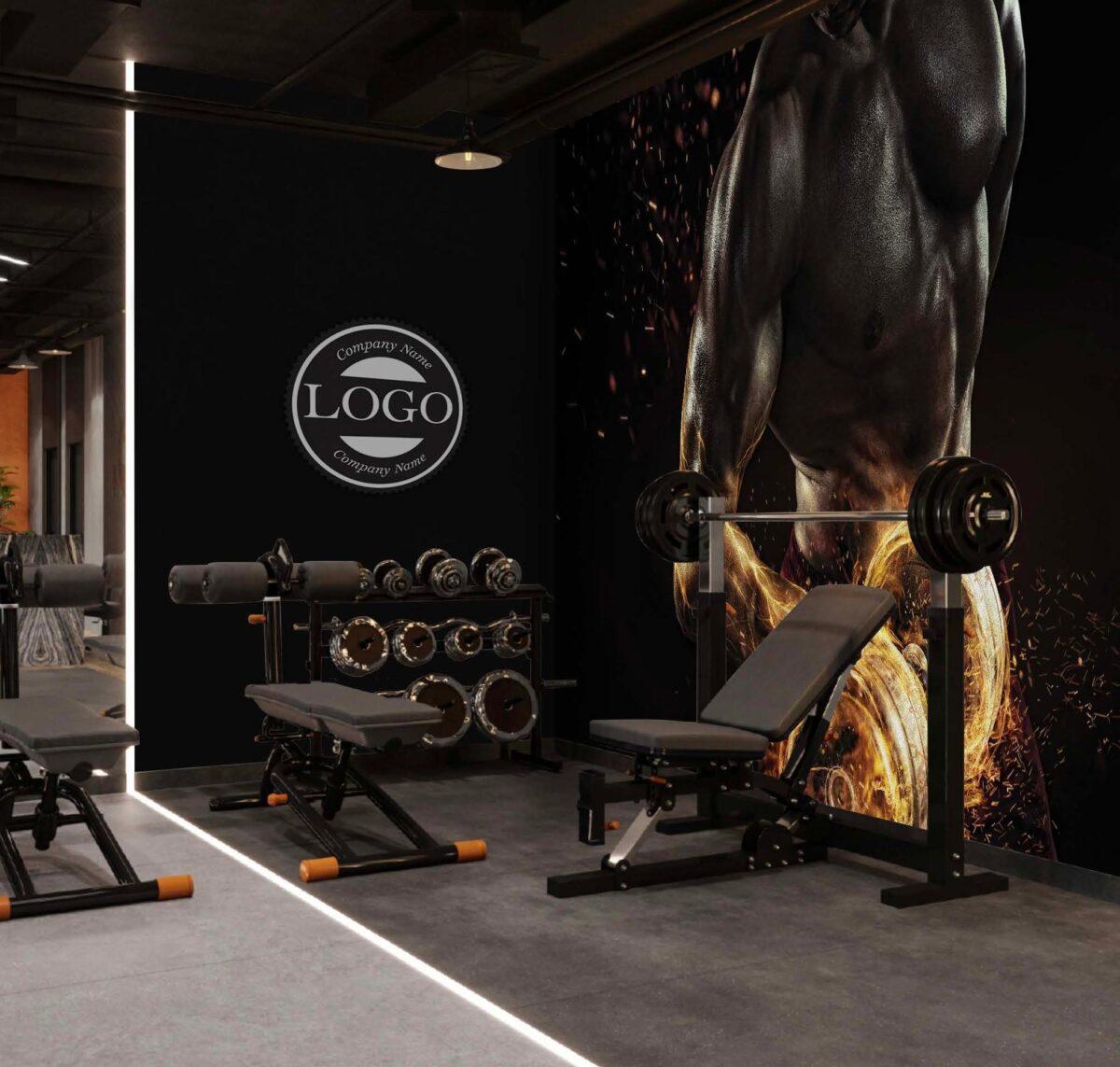 Fitness Center MURAL WALLPAPER, Available in Various Paper Texture, Code G113. 105 CM WIDE ROLL PANELS. - Image 2
