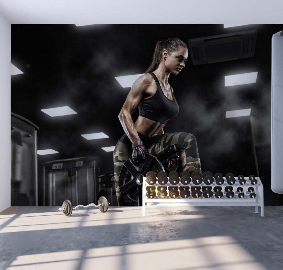 Fitness Center MURAL WALLPAPER, Available in Various Paper Texture, Code G114. 105 CM WIDE ROLL PANELS. - Image 2
