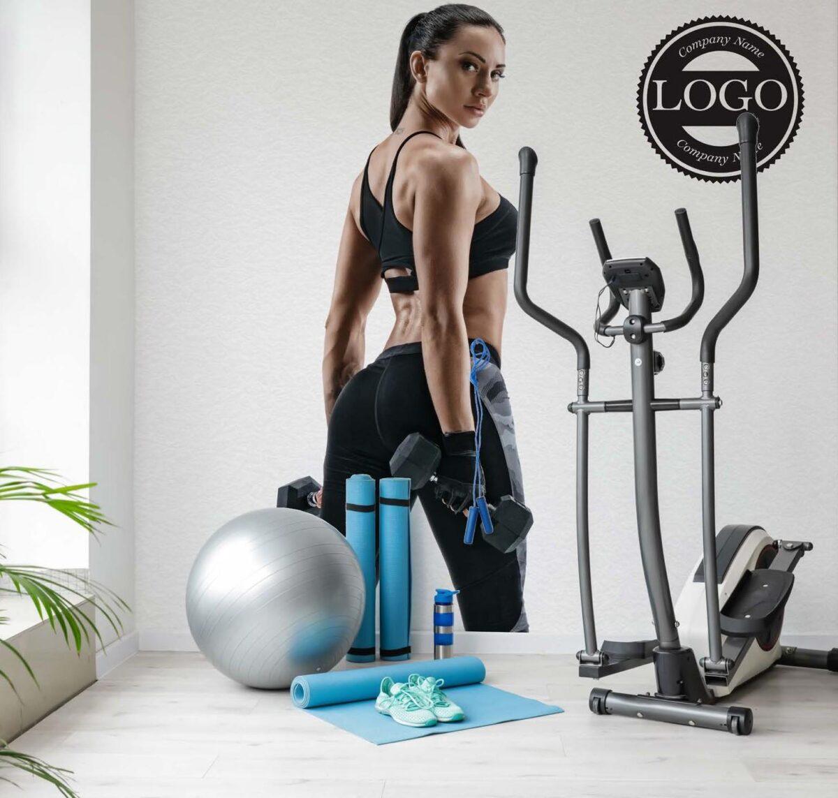 Fitness Center MURAL WALLPAPER, Available in Various Paper Texture, Code G117. 105 CM WIDE ROLL PANELS. - Image 2