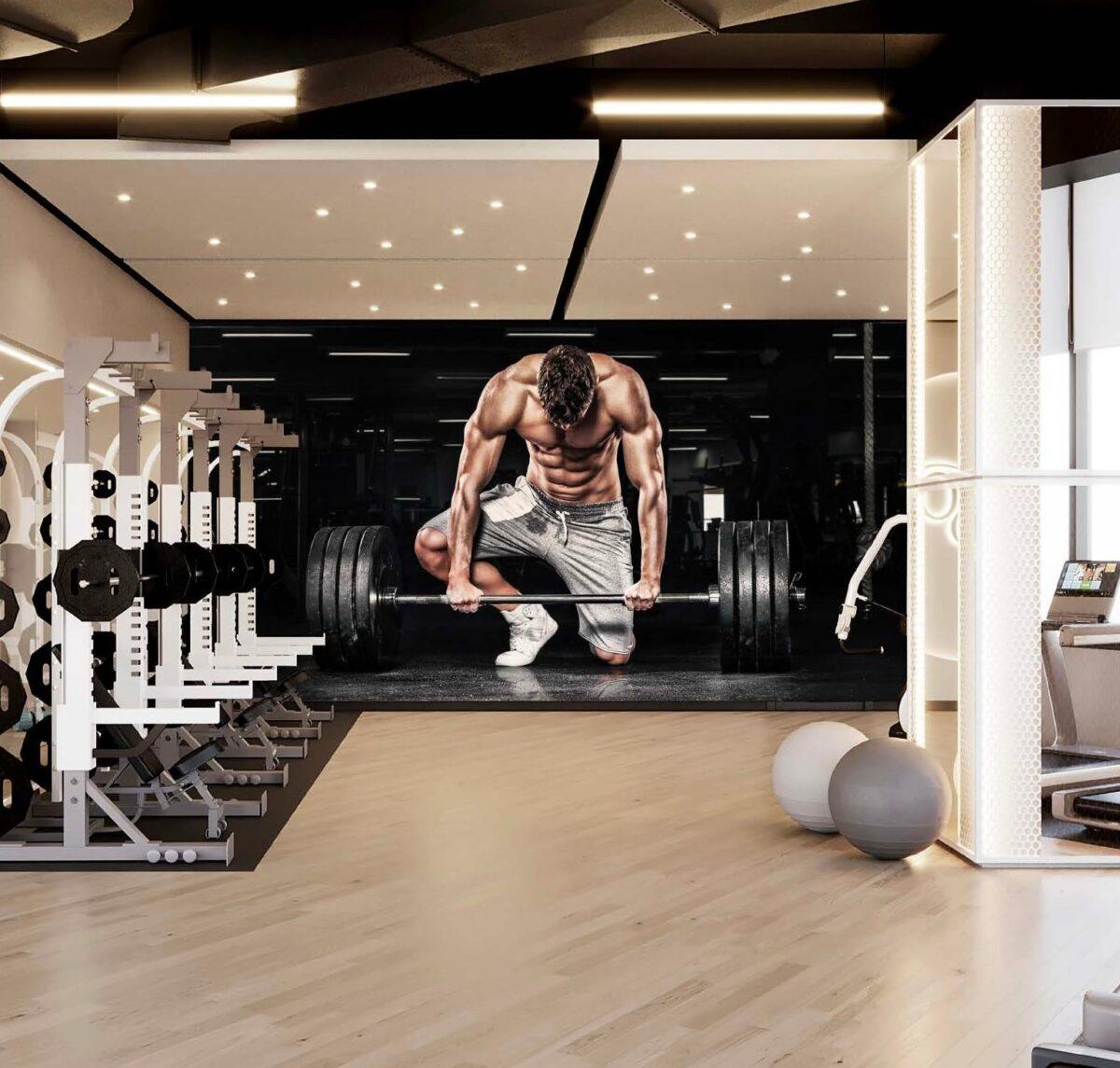 Fitness Center MURAL WALLPAPER, Available in Various Paper Texture, Code G119. 105 CM WIDE ROLL PANELS. - Image 2