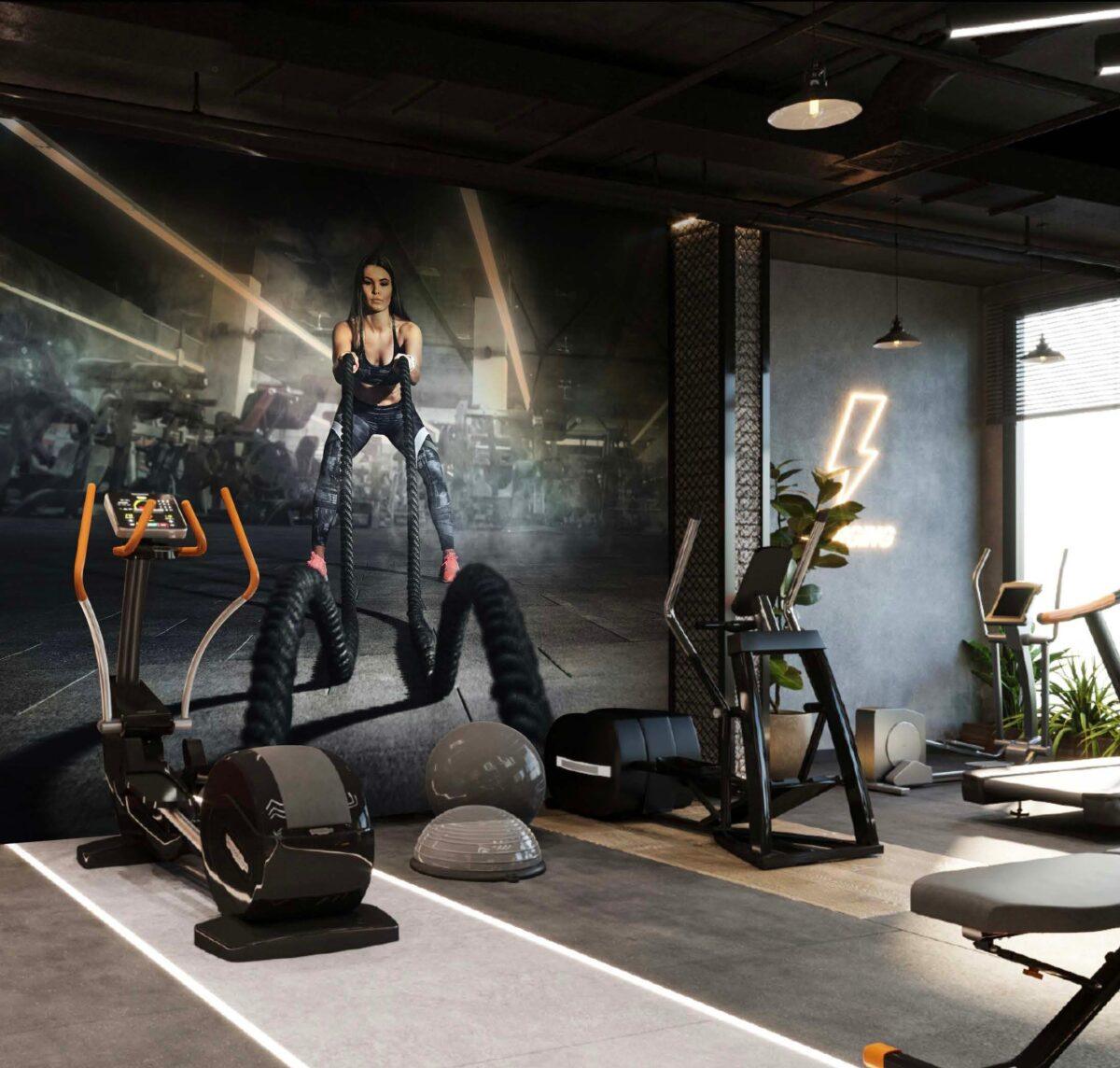 Fitness Center MURAL WALLPAPER, Available in Various Paper Texture, Code G125. 105 CM WIDE ROLL PANELS. - Image 2