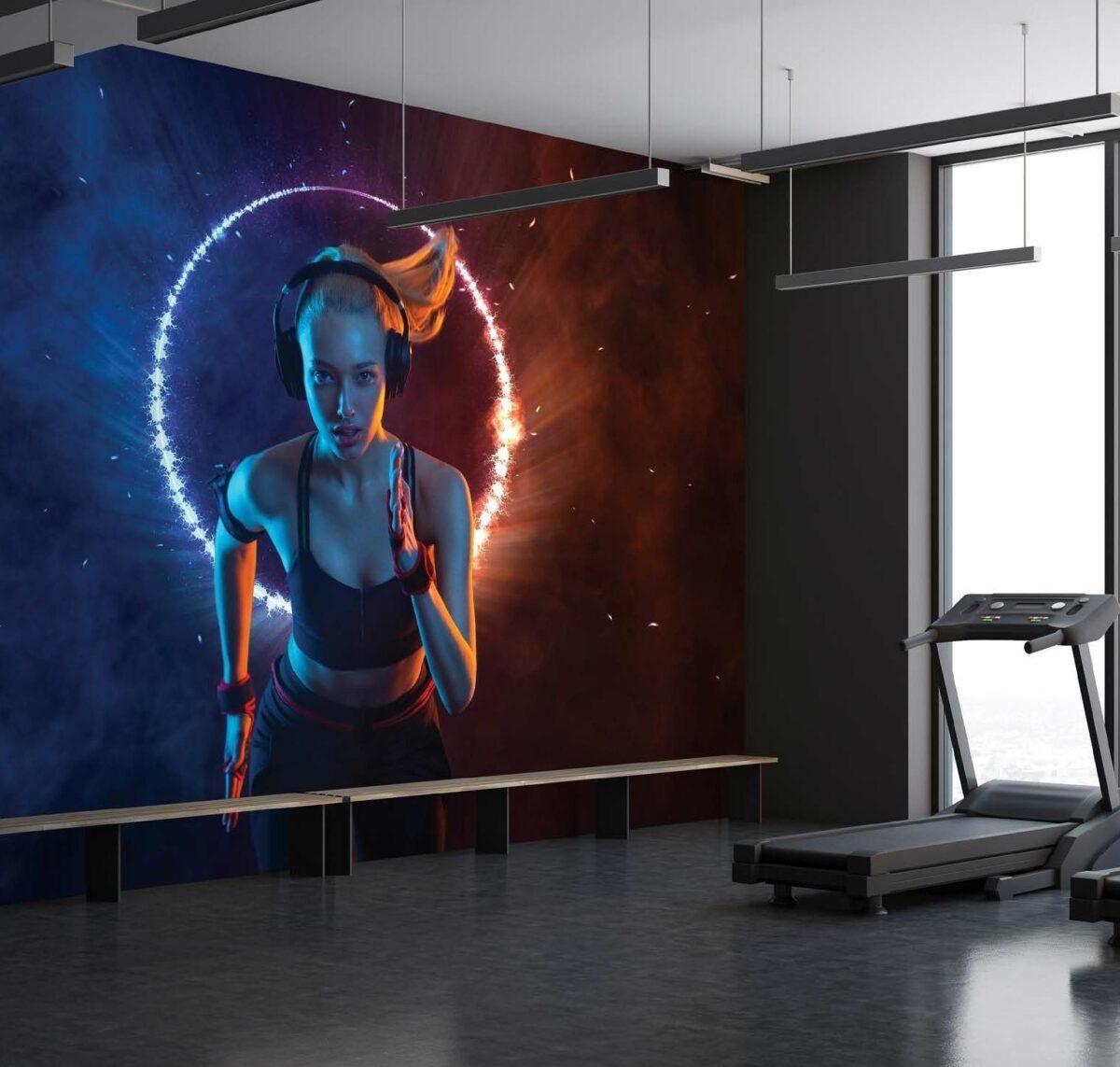 Fitness Center MURAL WALLPAPER, Available in Various Paper Texture, Code G128. 105 CM WIDE ROLL PANELS. - Image 2
