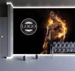 Fitness Center, VINYL FABRIC TEXTILE Wall Mural in Different Texture, Code G141. It is produced as ONE PIECE WITHOUT JOINT. - Image 2