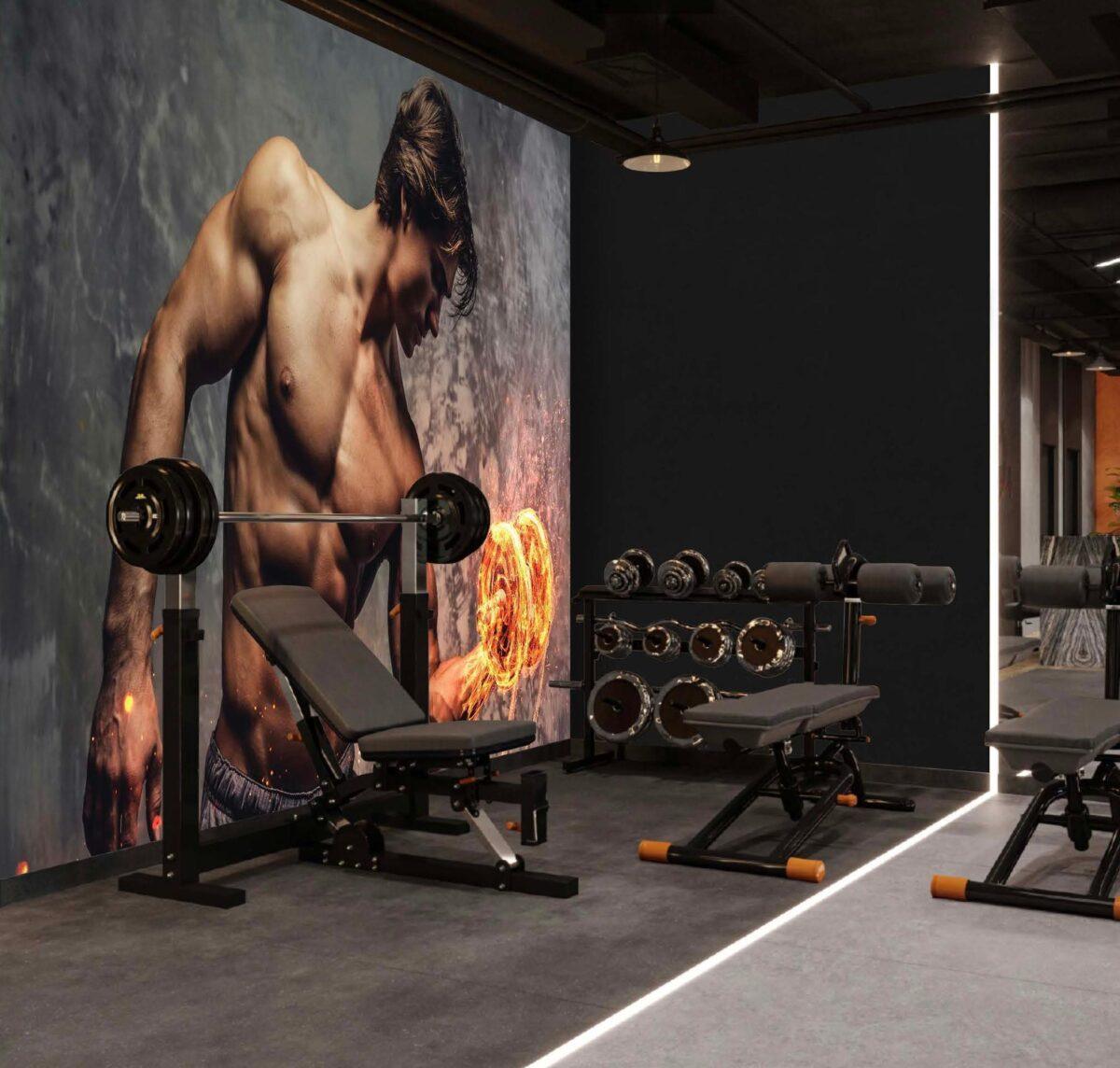 Fitness Center MURAL WALLPAPER, Available in Various Paper Texture, Code G146. 105 CM WIDE ROLL PANELS. - Image 2