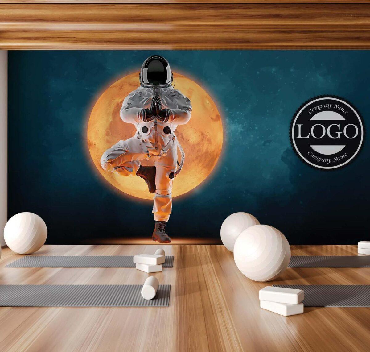 Fitness Center, VINYL FABRIC TEXTILE Wall Mural in Different Texture, Code G153. It is produced as ONE PIECE WITHOUT JOINT. - Image 2