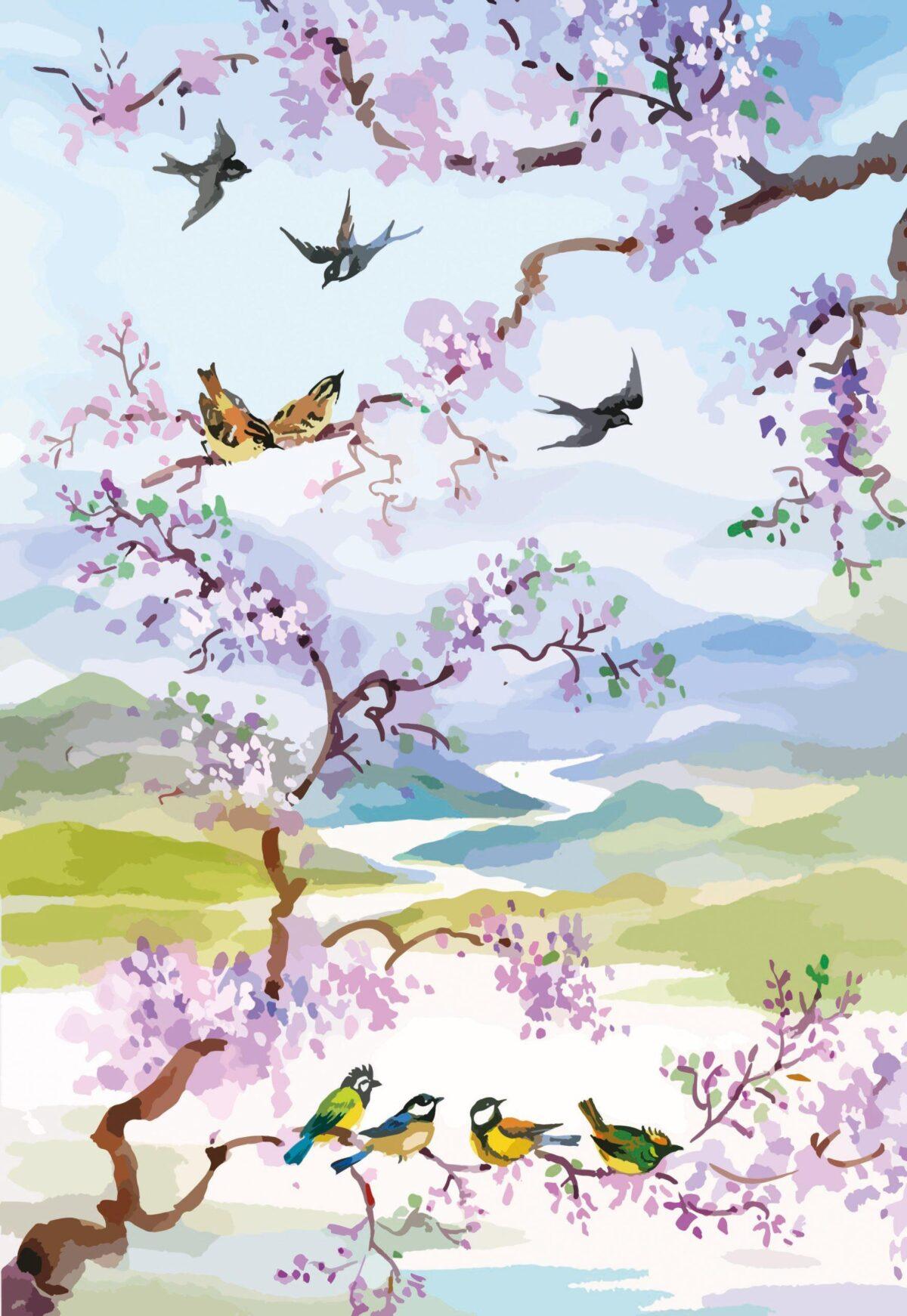 Art, VINYL FABRIC TEXTILE Wall Mural in Different Texture, Code M1030. It is produced as ONE PIECE WITHOUT JOINT. - Image 1