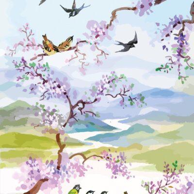 Art, VINYL FABRIC TEXTILE Wall Mural in Different Texture, Code M1030. It is produced as ONE PIECE WITHOUT JOINT.