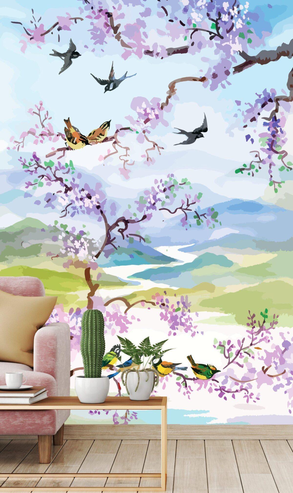 Art, VINYL FABRIC TEXTILE Wall Mural in Different Texture, Code M1030. It is produced as ONE PIECE WITHOUT JOINT. - Image 2