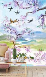 Art, VINYL FABRIC TEXTILE Wall Mural in Different Texture, Code M1030. It is produced as ONE PIECE WITHOUT JOINT. - Image 2