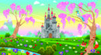 Fairytale Scenery Kids, VINYL FABRIC TEXTILE Wall Mural in Different Texture, Code M1033. It is produced as ONE PIECE WITHOUT JOINT.