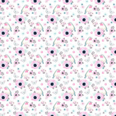 Pink Flower Kids MURAL WALLPAPER, Available in Various Paper Texture, Code M1038. It is Produced as 105 CM WIDE ROLL PANELS.