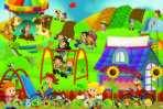 Fanfare Kids MURAL WALLPAPER, Available in Various Paper Texture, Code M1039. It is Produced as 105 CM WIDE ROLL PANELS.