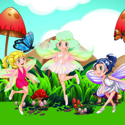 Fairy Tale Kids MURAL WALLPAPER, Available in Various Paper Texture, Code M1040. It is Produced as 105 CM WIDE ROLL PANELS.