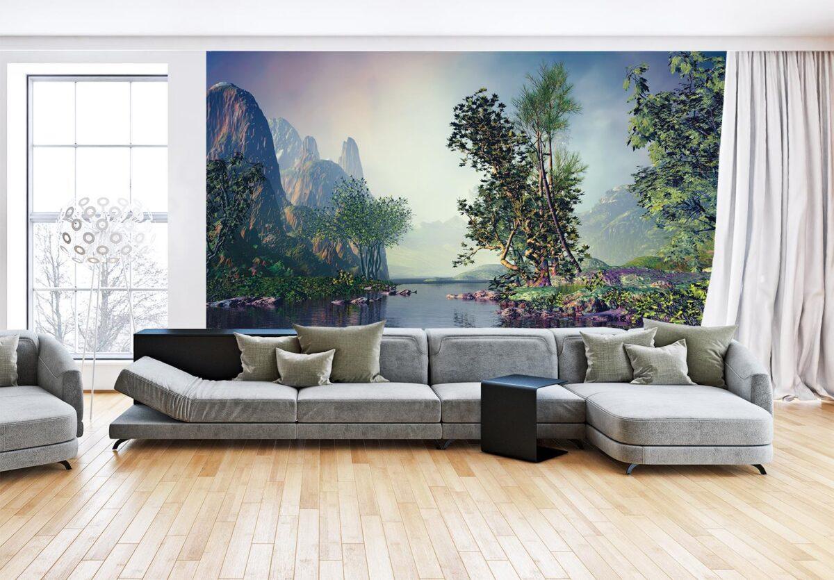 Landscape MURAL WALLPAPER, Available in Various Paper Texture, Code M1043. It is Produced as 105 CM WIDE ROLL PANELS. - Image 2