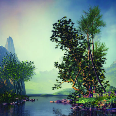 Landscape, VINYL FABRIC TEXTILE Wall Mural in Different Texture, Code M1043. It is produced as ONE PIECE WITHOUT JOINT.