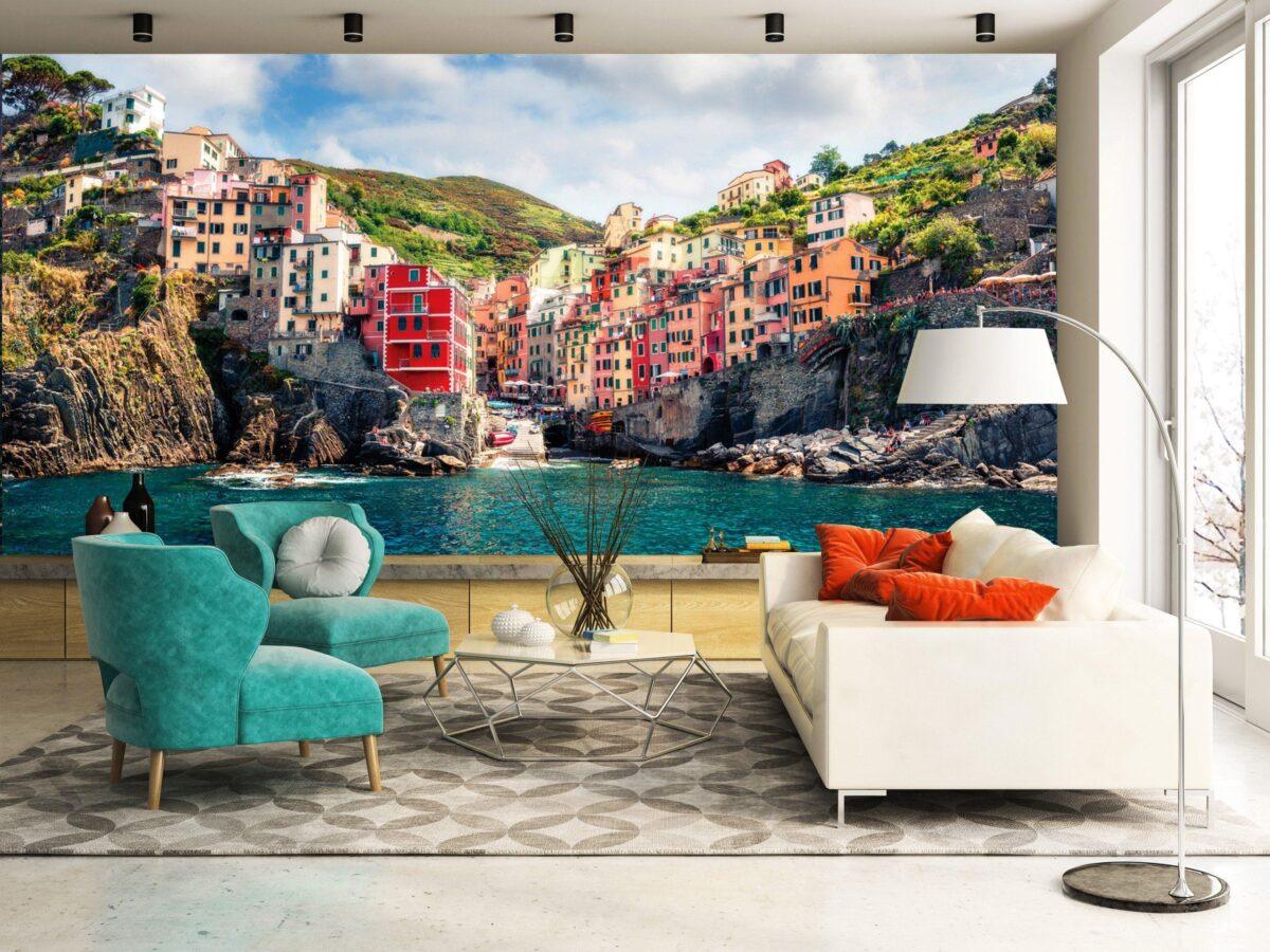 Landscape, VINYL FABRIC TEXTILE Wall Mural in Different Texture, Code M1046. It is produced as ONE PIECE WITHOUT JOINT. - Image 2