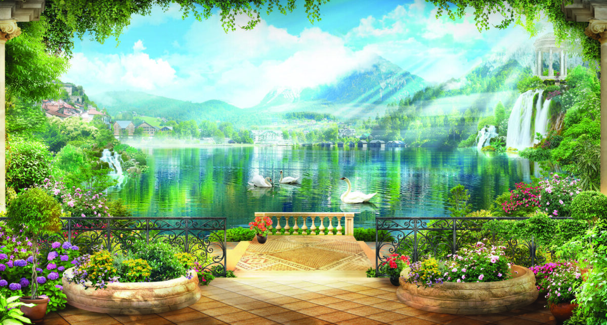 Landscape MURAL WALLPAPER, Available in Various Paper Texture, Code M1048. It is Produced as 105 CM WIDE ROLL PANELS. - Image 1