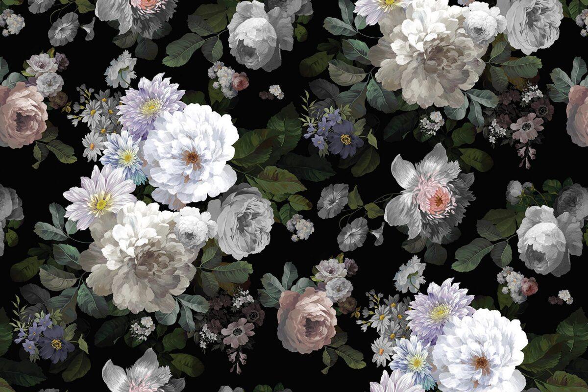 Trend Roses, VINYL FABRIC TEXTILE Wall Mural in Different Texture, Code M701. It is produced as ONE PIECE WITHOUT JOINT. - Image 1