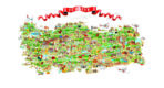Turkey Map, VINYL FABRIC TEXTILE Wall Mural in Different Texture, Code M705. It is produced as ONE PIECE WITHOUT JOINT.