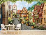 Landscape, VINYL FABRIC TEXTILE Wall Mural in Different Texture, Code M840. It is produced as ONE PIECE WITHOUT JOINT. - Image 2