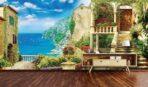 Landscape, VINYL FABRIC TEXTILE Wall Mural in Different Texture, Code M843. It is produced as ONE PIECE WITHOUT JOINT. - Image 2