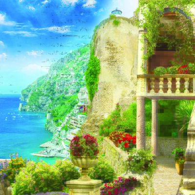 Landscape, VINYL FABRIC TEXTILE Wall Mural in Different Texture, Code M843. It is produced as ONE PIECE WITHOUT JOINT.