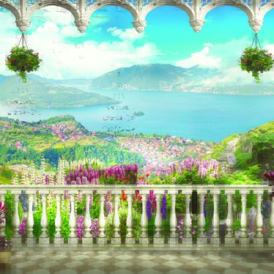 Landscape, VINYL FABRIC TEXTILE Wall Mural in Different Texture, Code M848. It is produced as ONE PIECE WITHOUT JOINT.