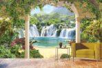Landscape, VINYL FABRIC TEXTILE Wall Mural in Different Texture, Code M850. It is produced as ONE PIECE WITHOUT JOINT. - Image 2